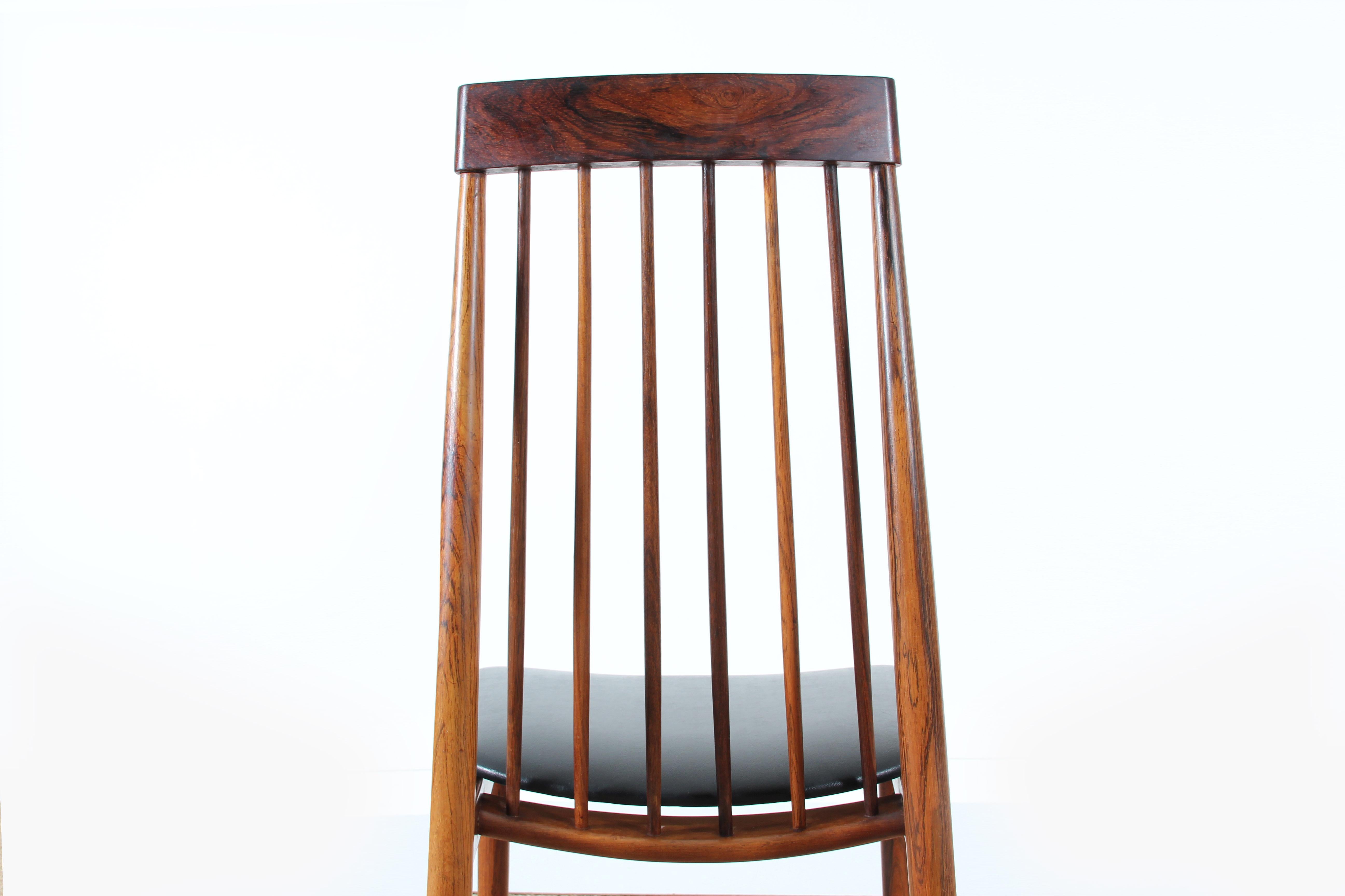 Set di 6 sedie moderne di metà secolo in palissandro di Ernst Martin Dettinger in vendita 3