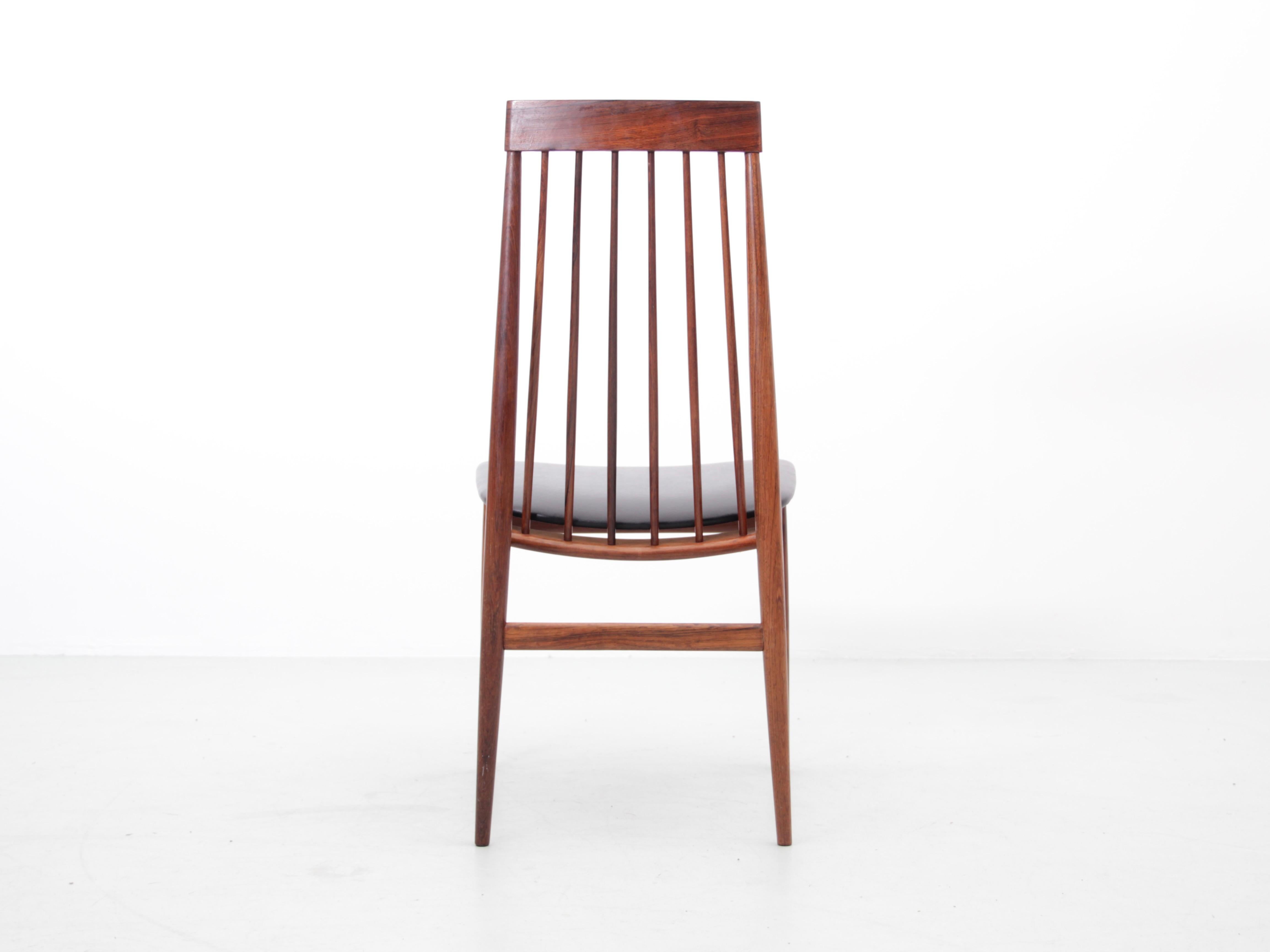 Scandinave moderne Ensemble de 6 chaises en bois de rose de style The Moderns Modernity par Ernst Martin Dettinger en vente