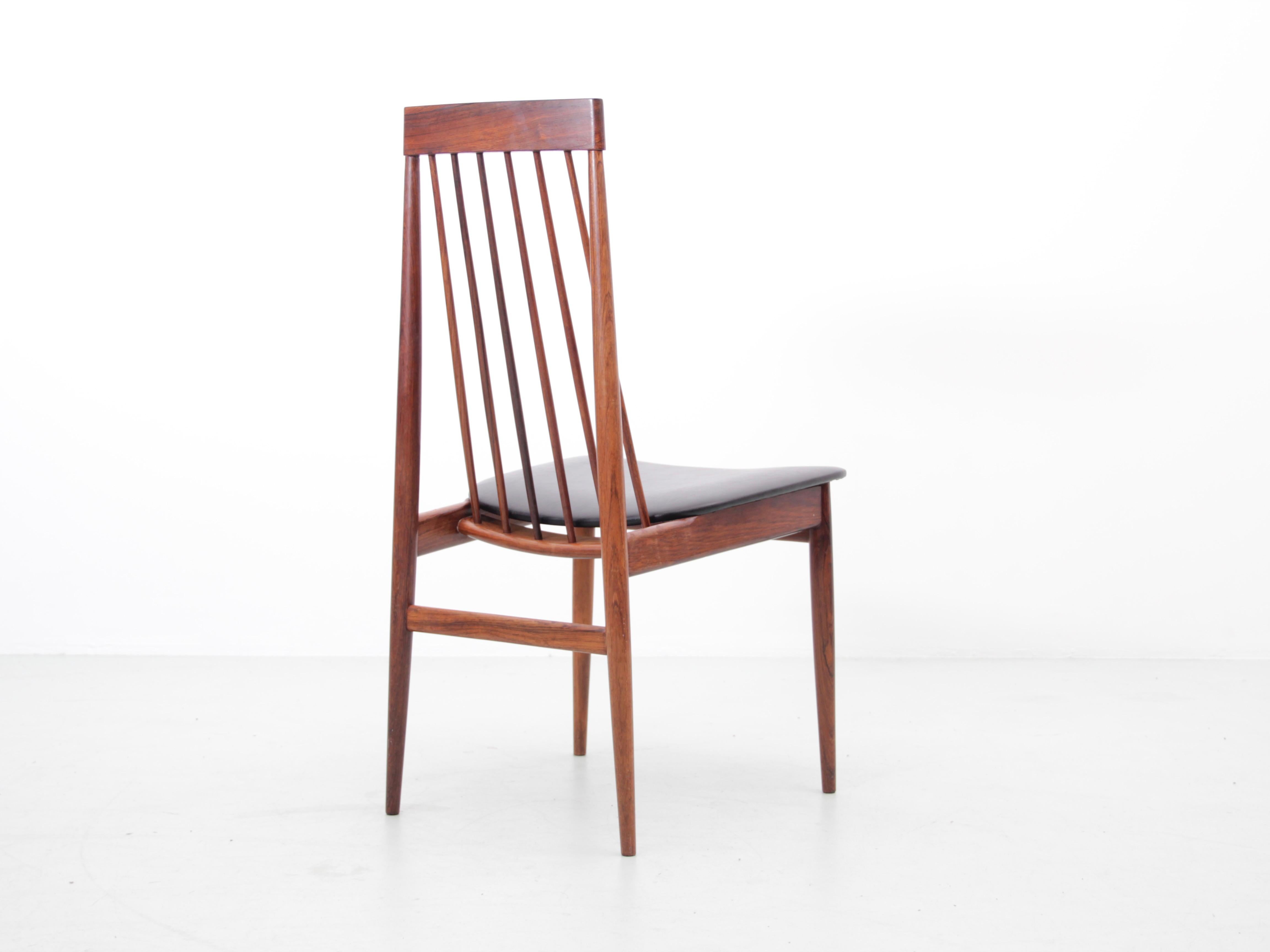 Scandinavian Mid-Century Modern Set of 6 Chairs in Rosewood by Ernst Martin Dettinger For Sale