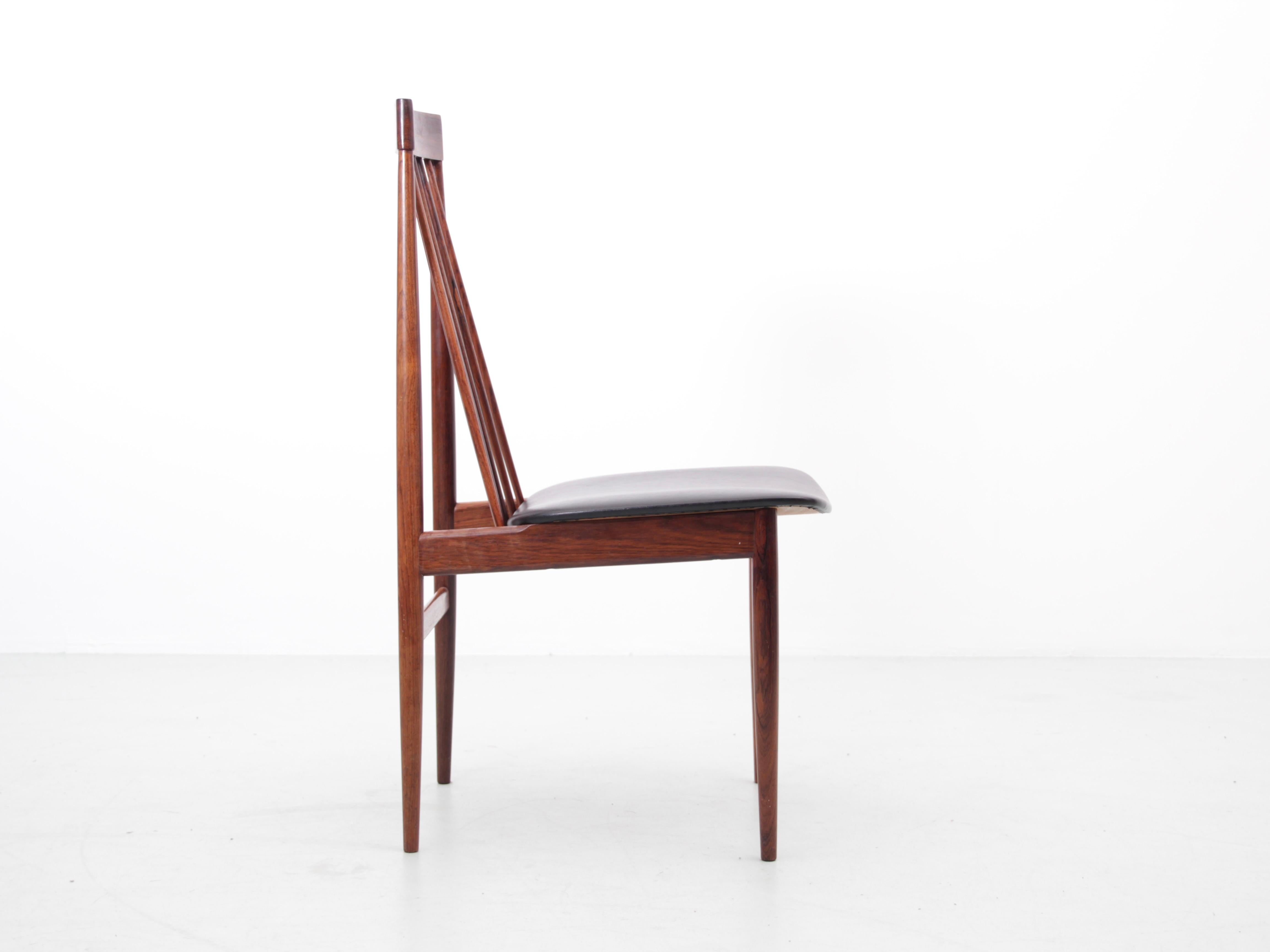 Milieu du XXe siècle Ensemble de 6 chaises en bois de rose de style The Moderns Modernity par Ernst Martin Dettinger en vente