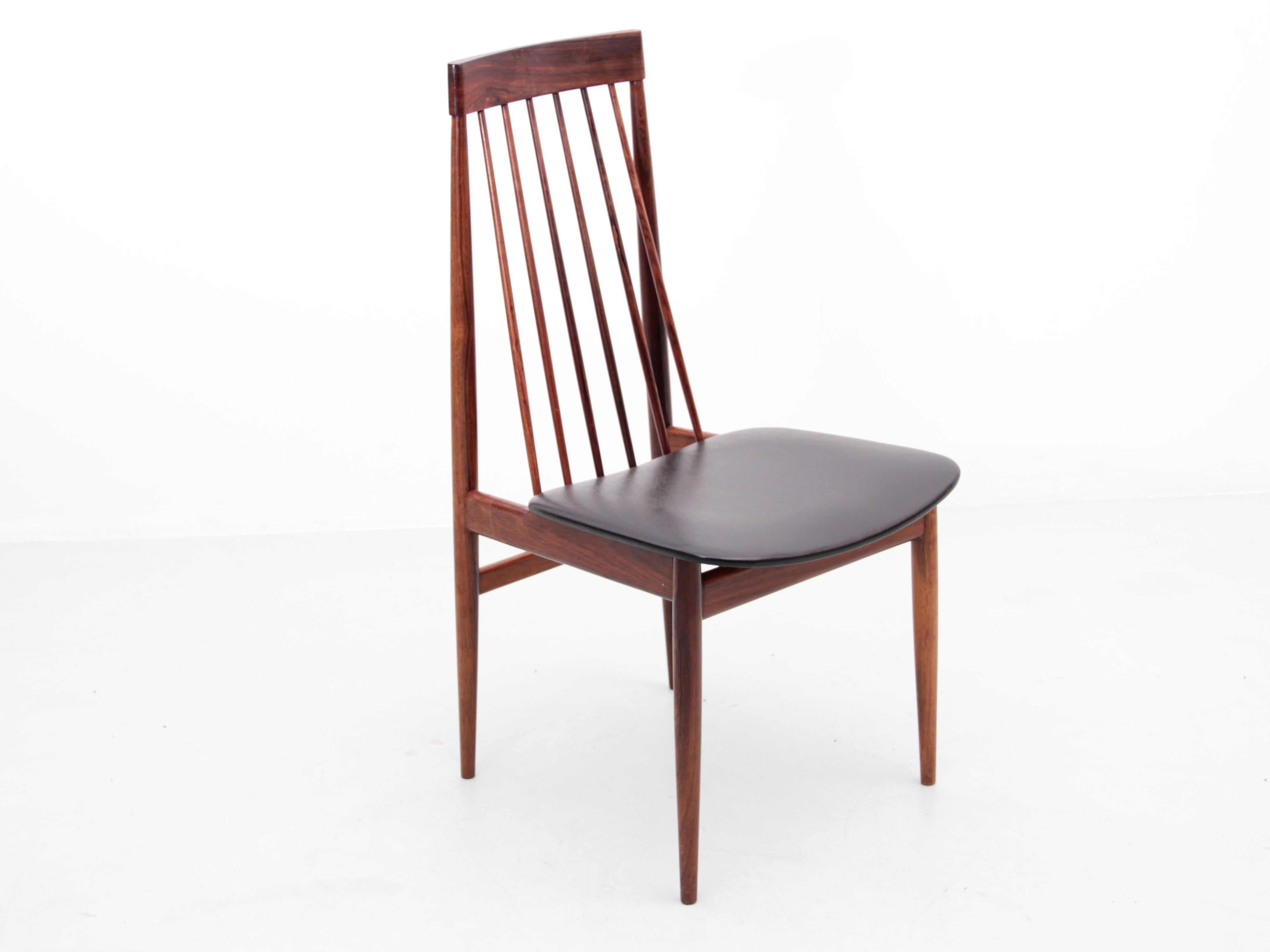 Mid-Century Modern Set of 6 Chairs in Rosewood by Ernst Martin Dettinger For Sale 1