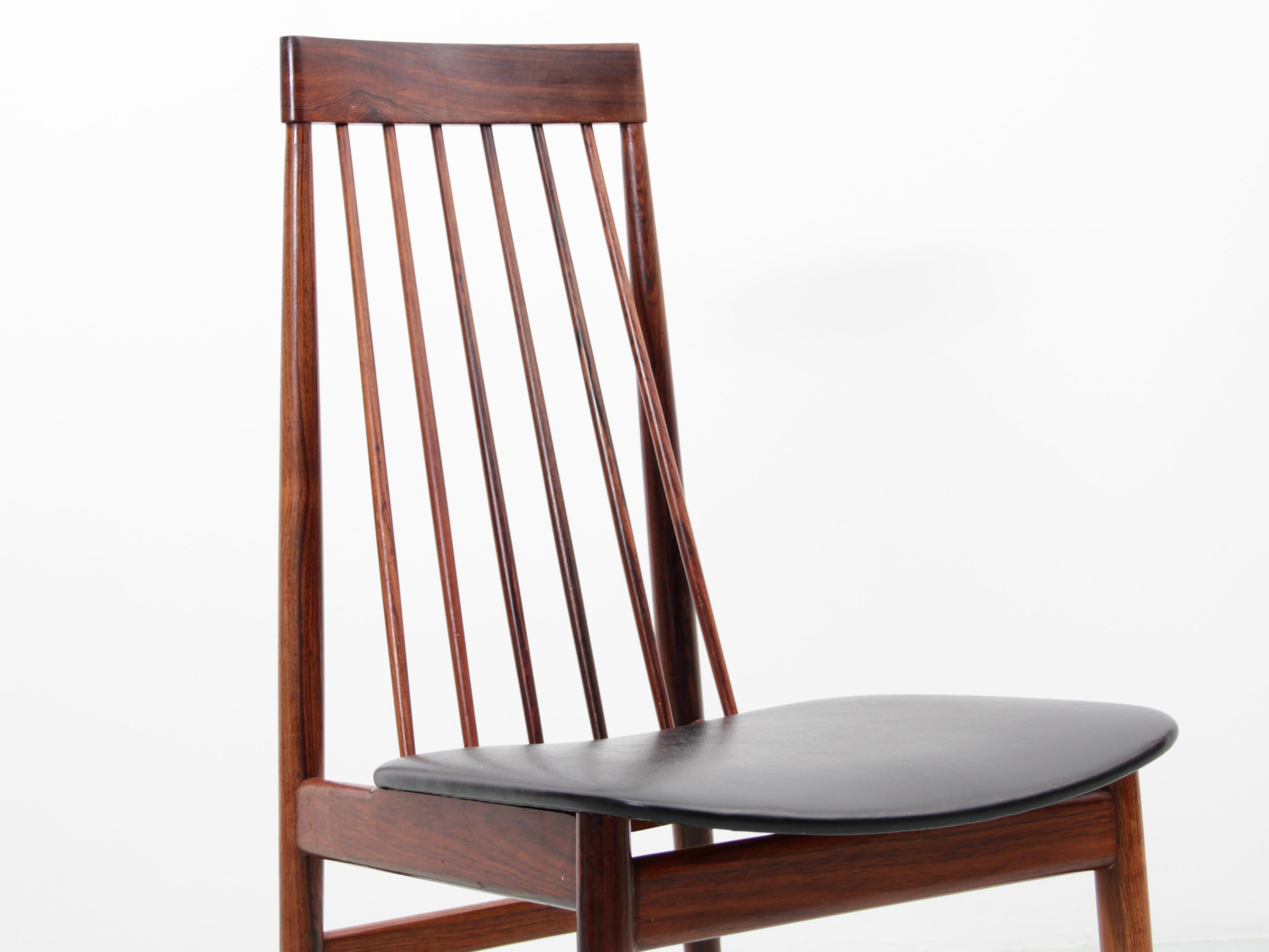 Set di 6 sedie moderne di metà secolo in palissandro di Ernst Martin Dettinger in vendita 2
