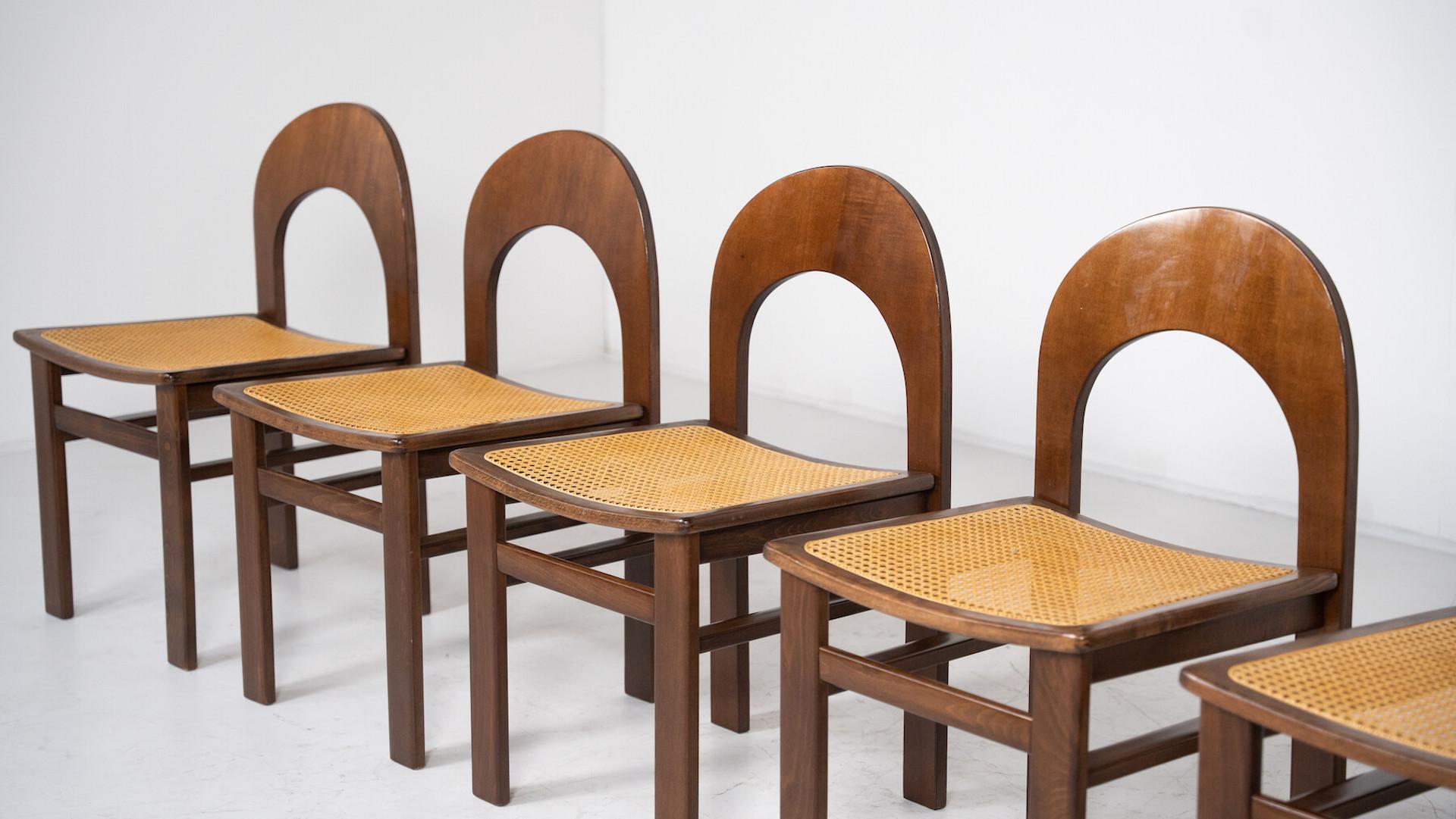 Mid-Century Modern Set of 6 Chairs Model 
