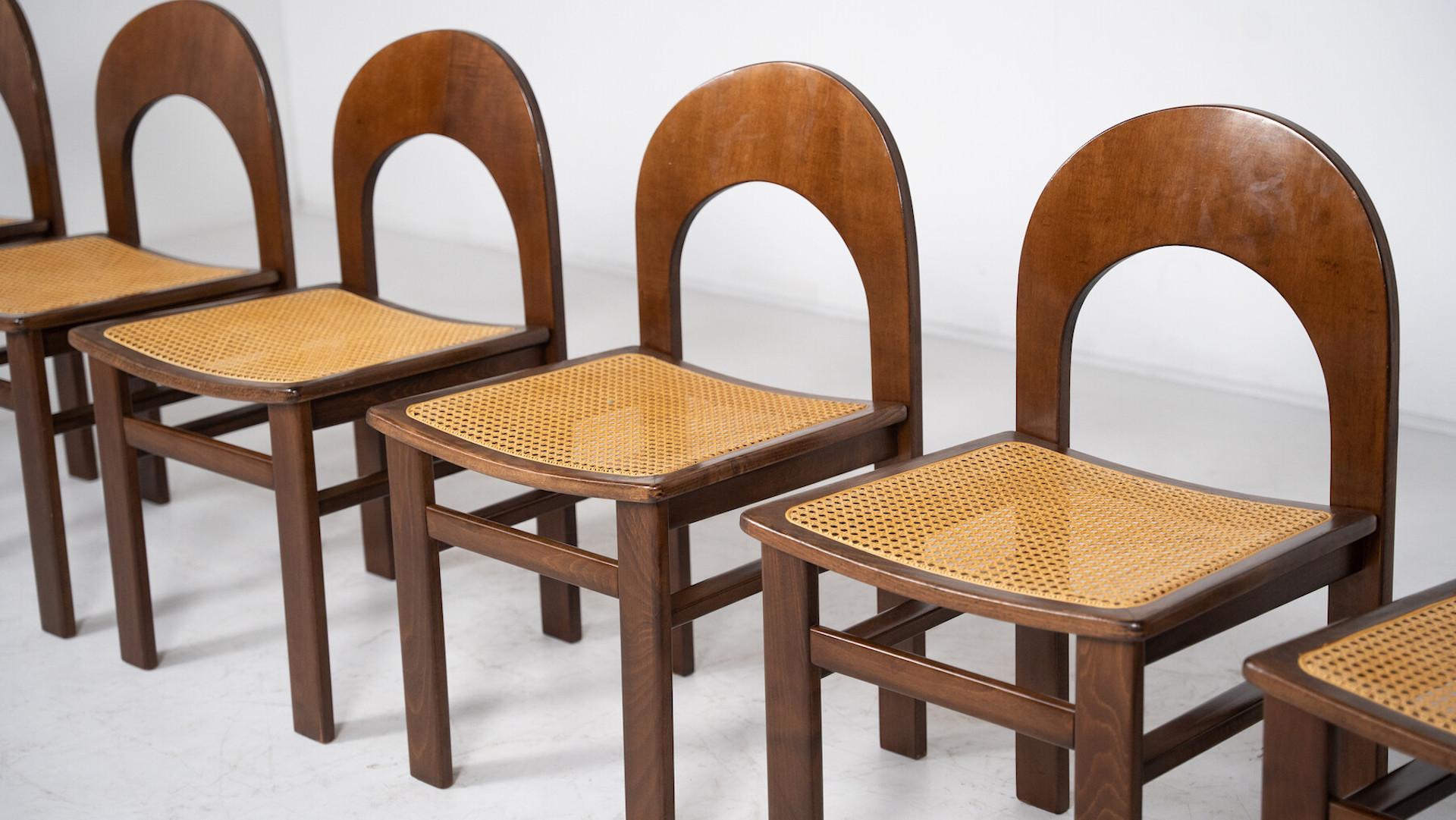 Mid-Century Modern Set of 6 Chairs Model 