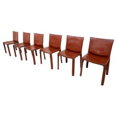 Mid-Century Modern Set of 6 Chairs Model CAB 412 by Mario Bellini for Casina