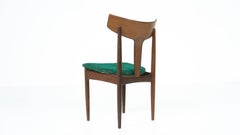 Mid-Century Modern Set of 6 Chairs, Wood and Fabric, Italy