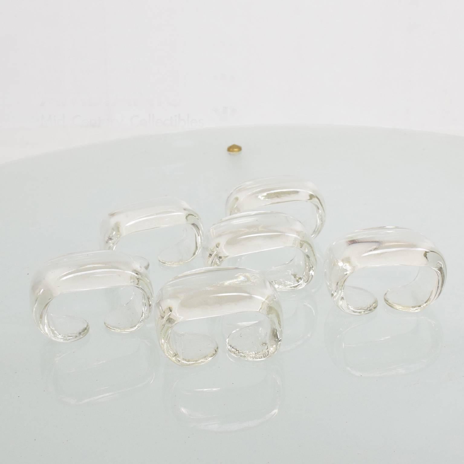 Mid-20th Century Mid-Century Modern Set of 6 Depression Glass Napkin Rings