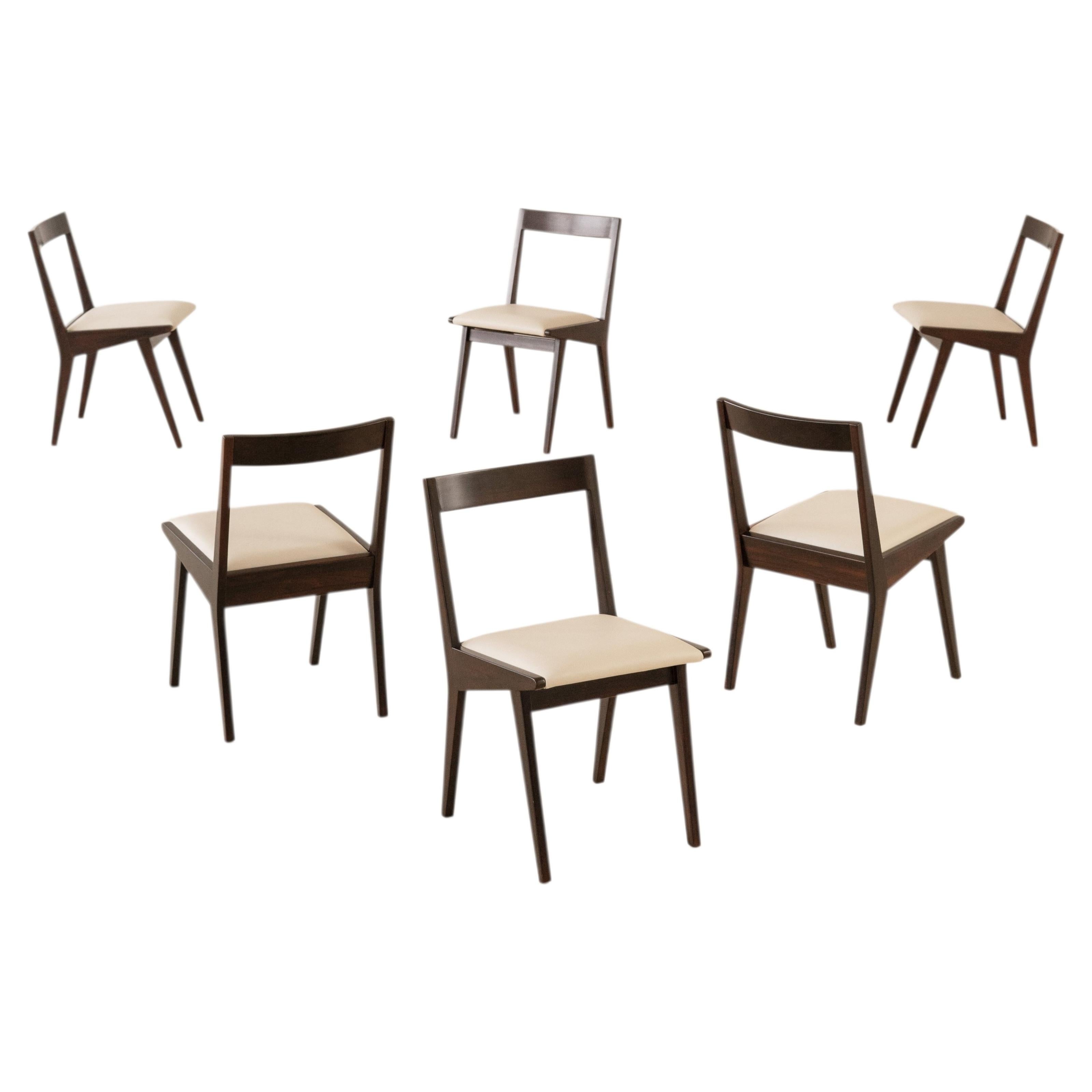 Mid-Century Modern Set of 6 Dining Chairs by Carlo Hauner & Martin Eisler, 1960s