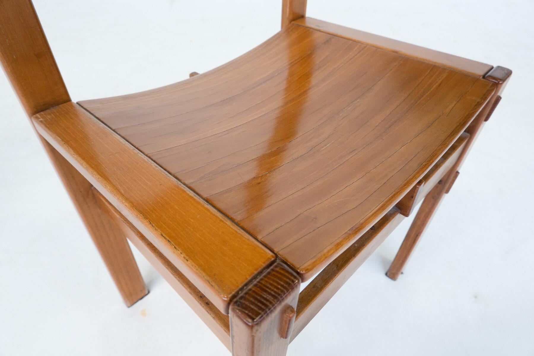 Mid-Century Modern set of 6 dining chairs by Giuseppe Rivadossi, Italy,1980s.