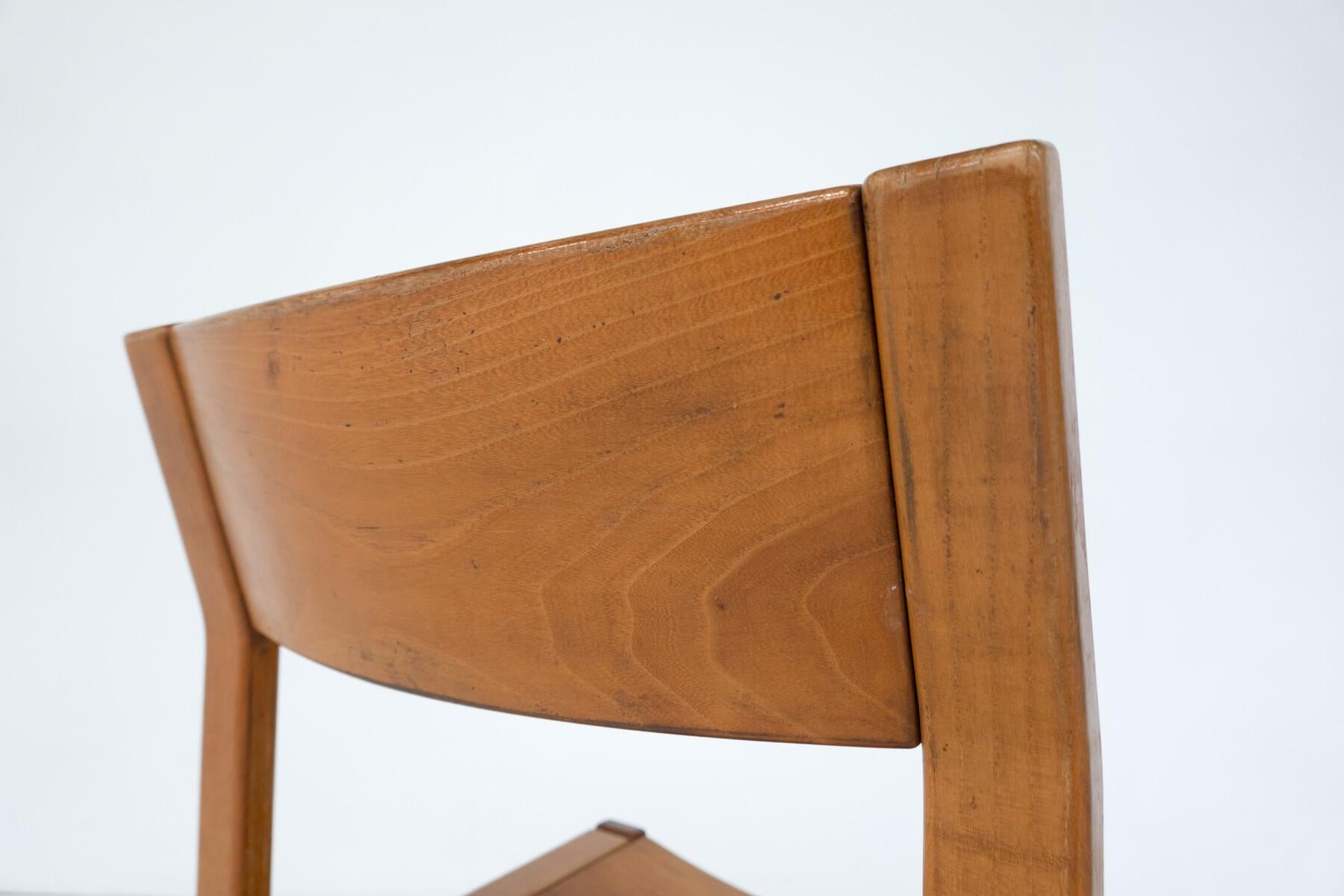 Italian Mid-Century Modern Set of 6 Dining Chairs by Giuseppe Rivadossi, Italy, 1980s For Sale
