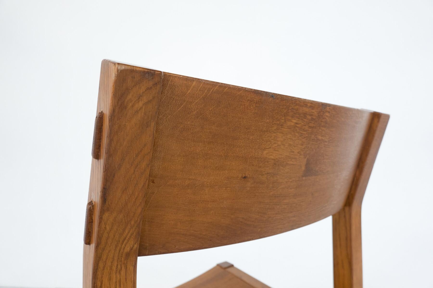 Italian Mid-Century Modern Set of 6 Dining Chairs by Giuseppe Rivadossi, Italy, 1980s For Sale