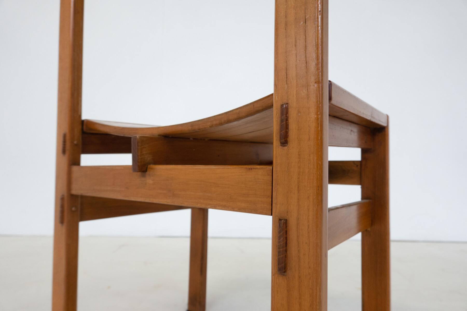 Mid-Century Modern Set of 6 Dining Chairs by Giuseppe Rivadossi, Italy, 1980s In Good Condition For Sale In Brussels, BE