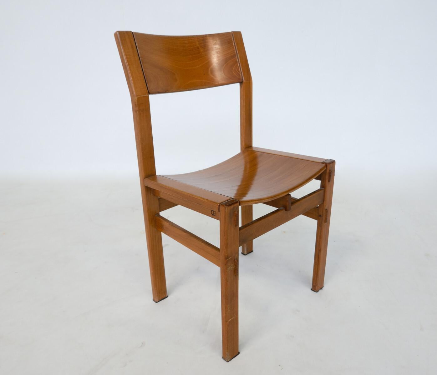 Mid-Century Modern Set of 6 Dining Chairs by Giuseppe Rivadossi, Italy, 1980s For Sale 2