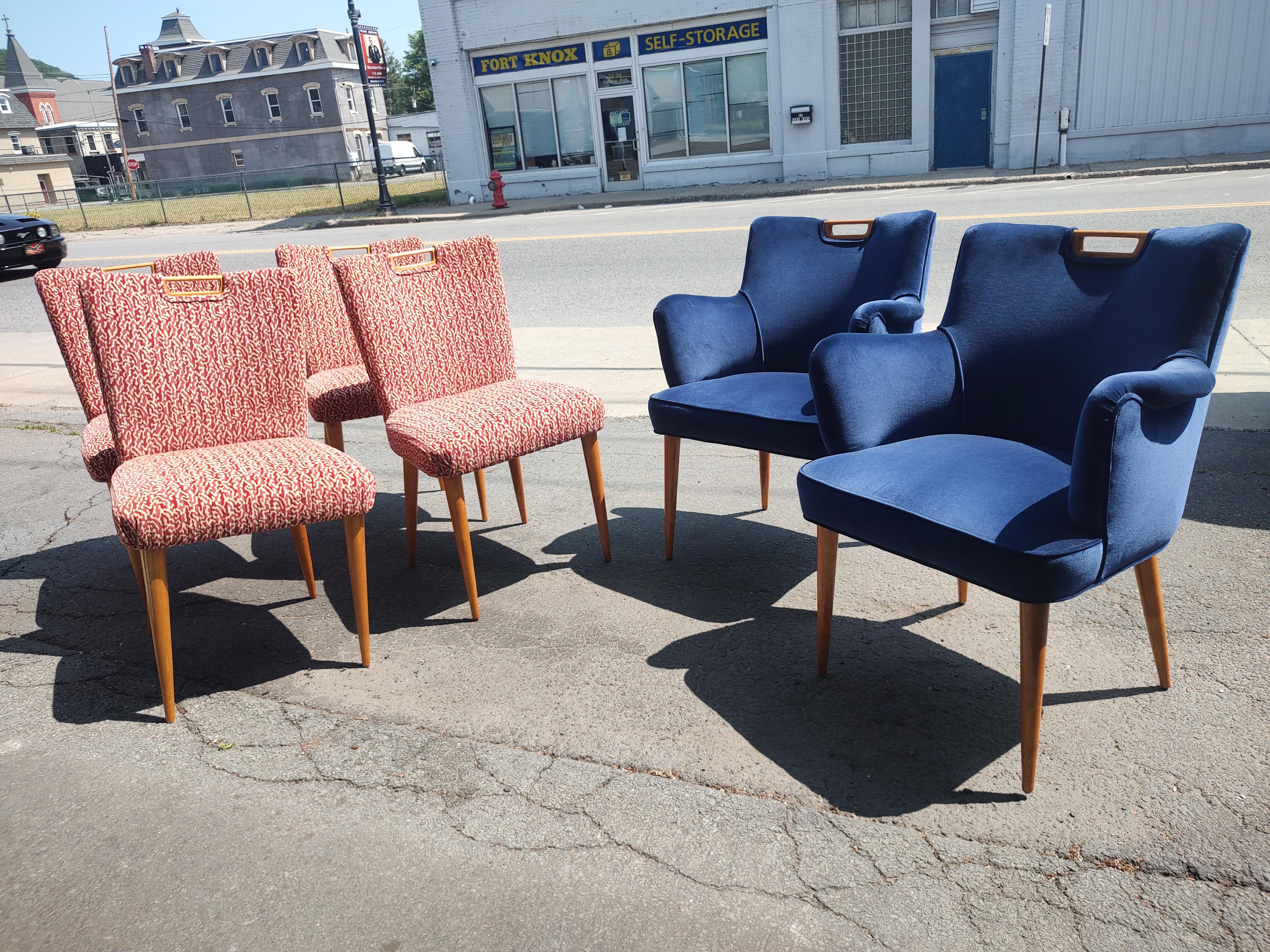 The Moderns Set 6 Upholstered Dining Chairs Tommi Parzinger for Charak en vente 2