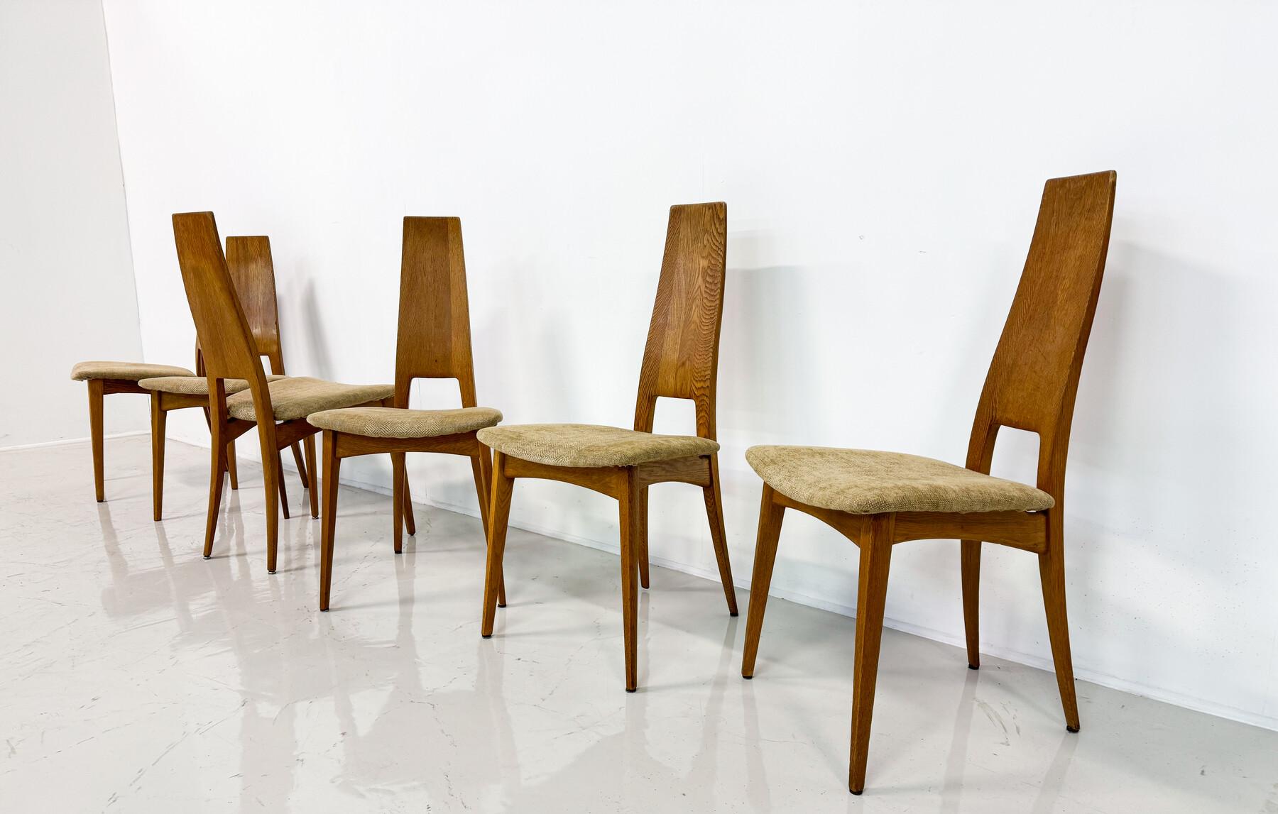 Mid-Century Modern Set of 6 Dining Chairs, Germany, 1980s In Good Condition For Sale In Brussels, BE