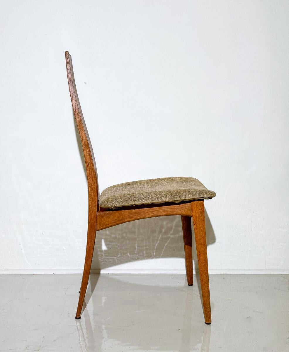 Fabric Mid-Century Modern Set of 6 Dining Chairs, Germany, 1980s For Sale