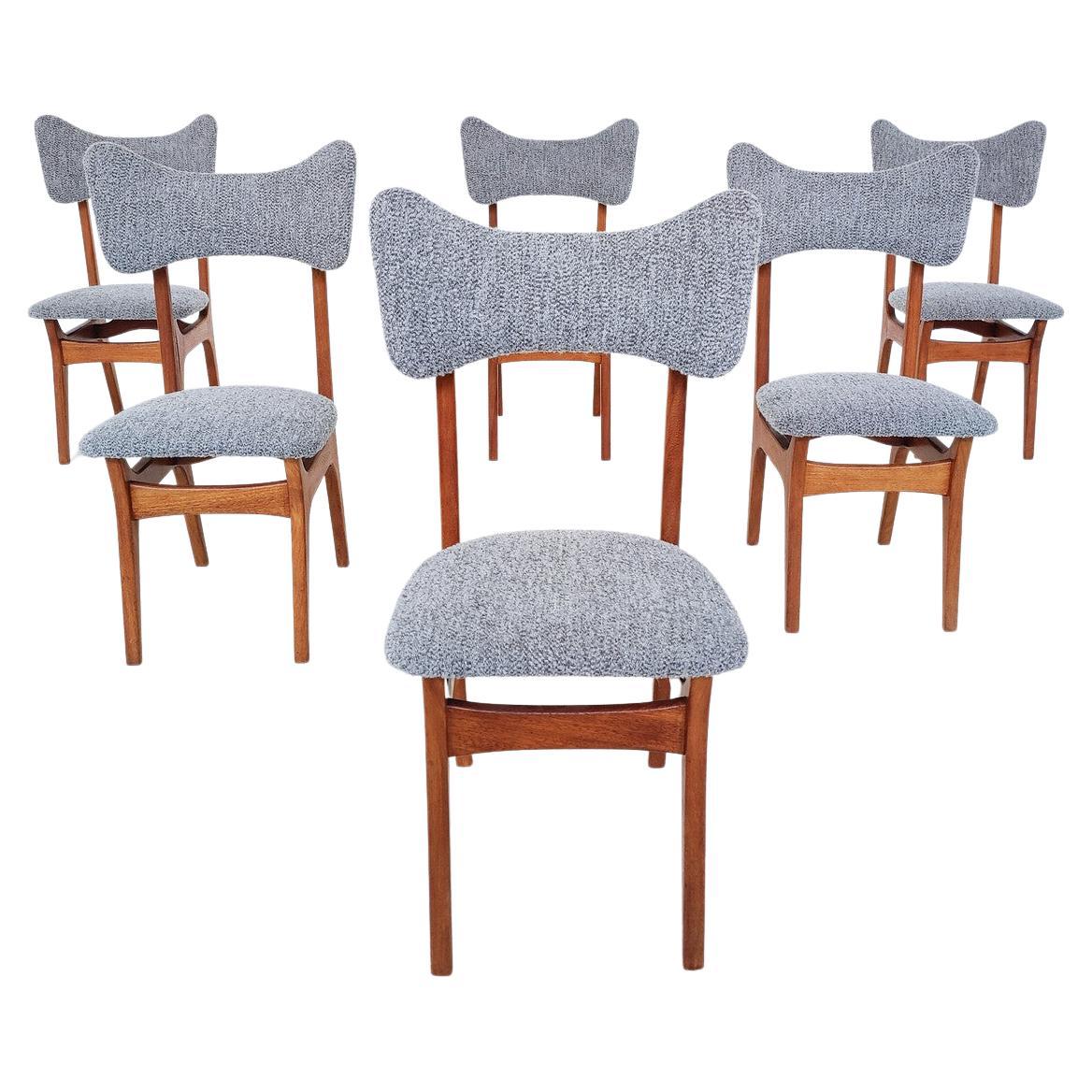 Mid-Century Modern Set of 6 Dining Chairs Model S3 by Alfred Hendrickx, Belgium For Sale