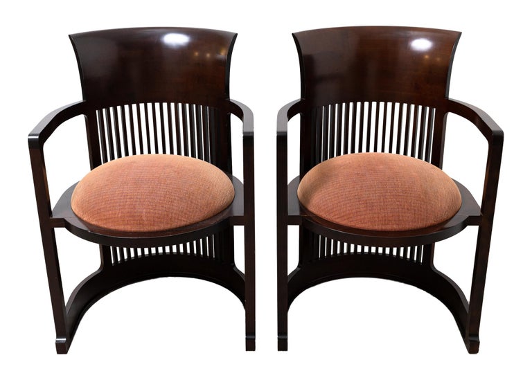 Mid-Century Modern Set of 6 Frank Lloyd Wright Barrel Dining Chair by ...