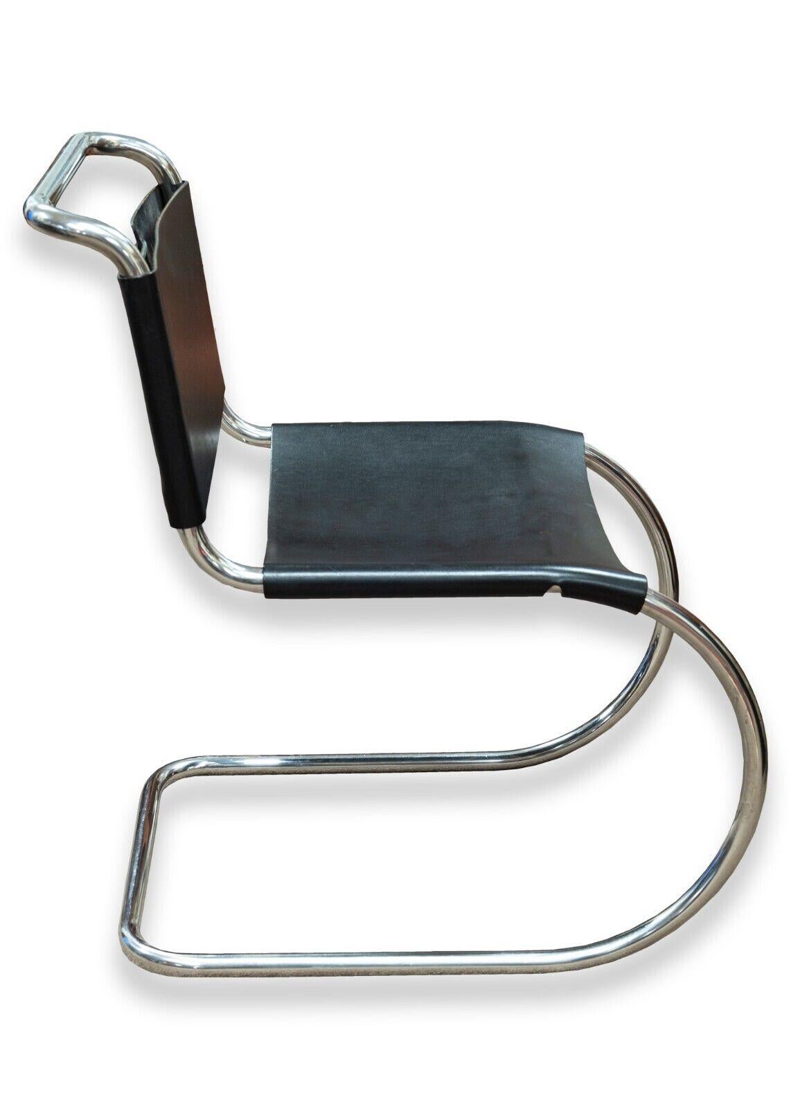 Mid-Century Modern Set of 6 Knoll Marcel Breuer Cantilever Leather Chairs B33 In Good Condition In Keego Harbor, MI