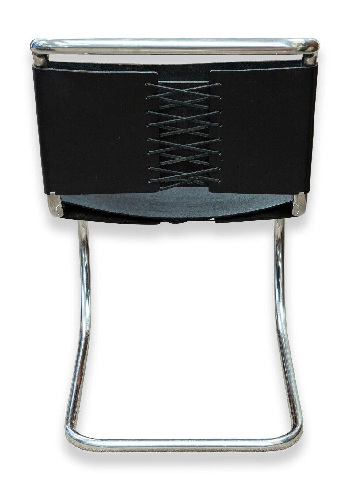 20th Century Mid-Century Modern Set of 6 Knoll Marcel Breuer Cantilever Leather Chairs B33