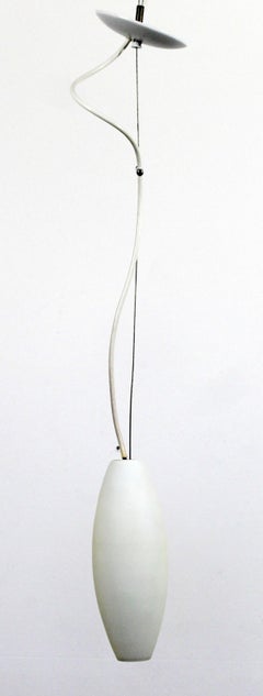 Mid-Century Modern Set of 6 Luminaire Glass Light Fixtures Hanging Pendants