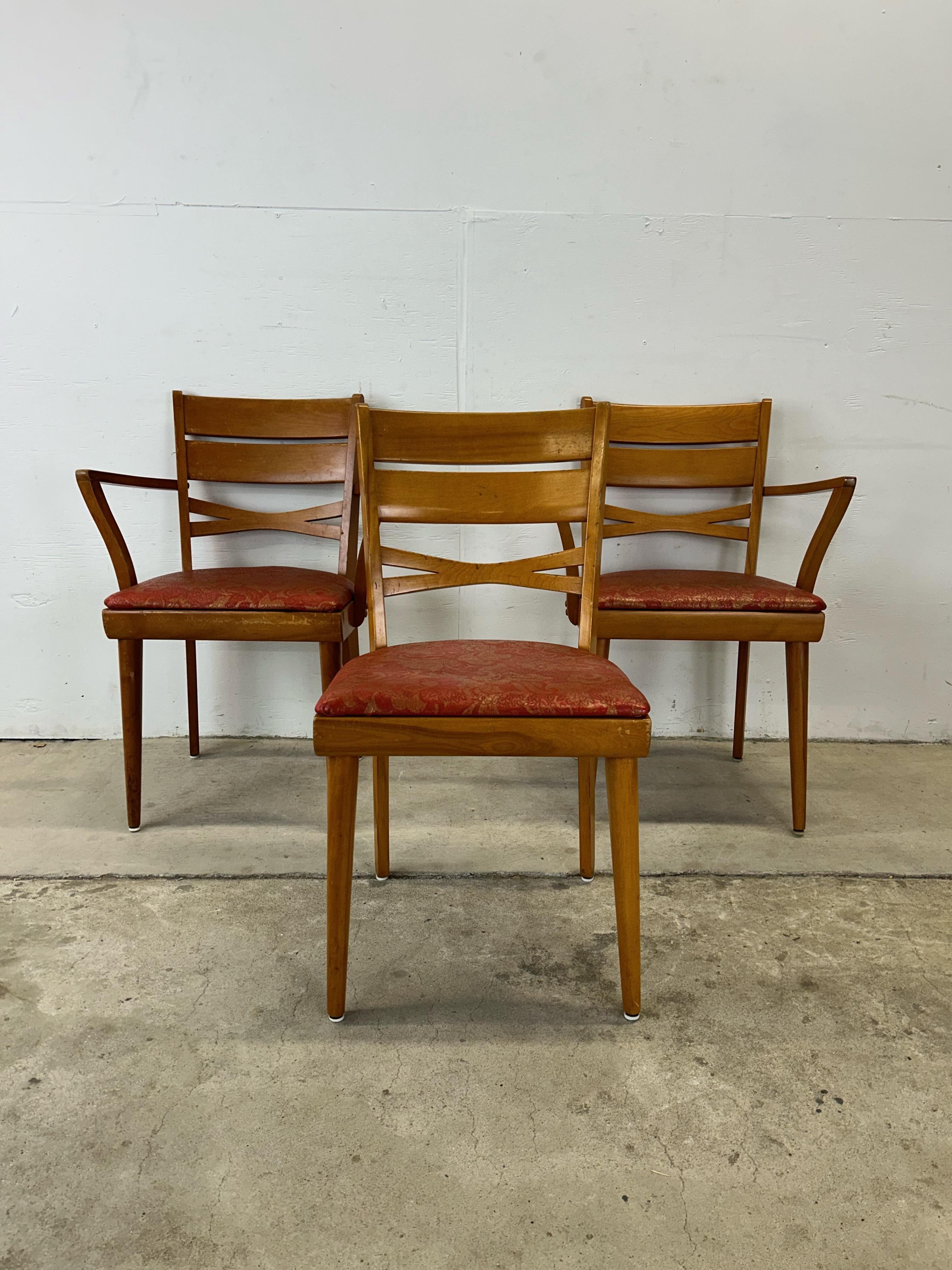 Mid Century Modern Set of 6 Maple Dining Chairs For Sale 5