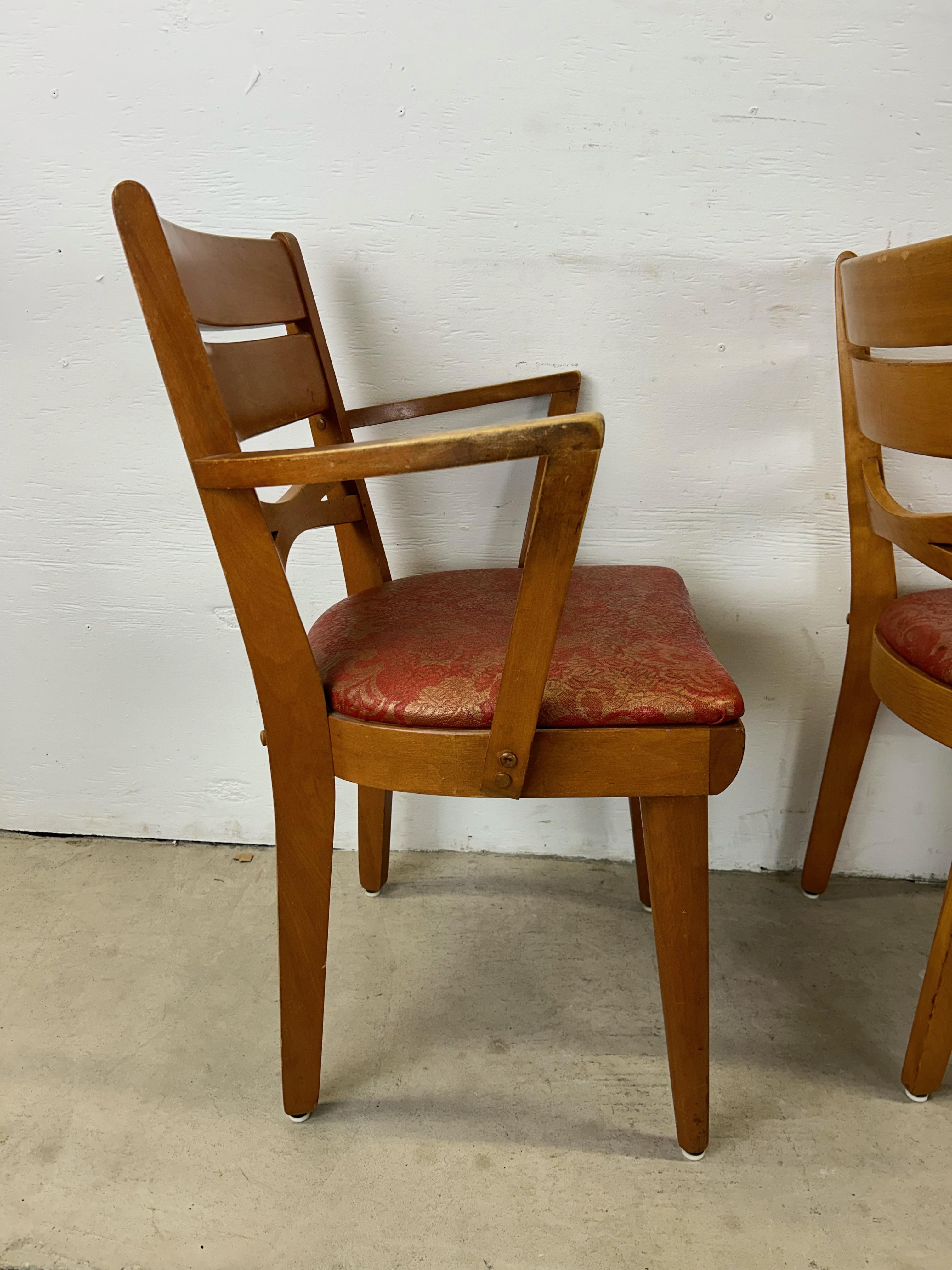 Mid Century Modern Set of 6 Maple Dining Chairs For Sale 7