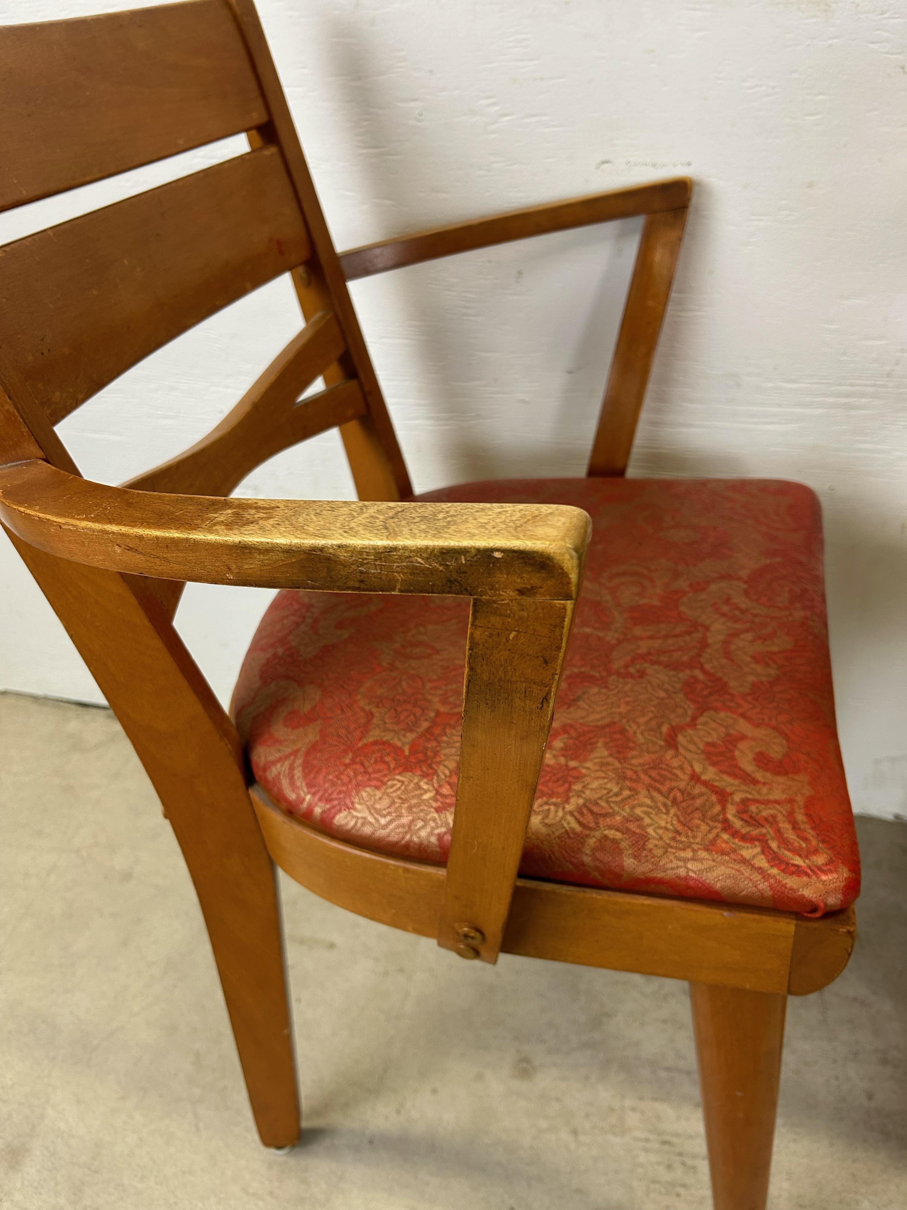 Mid Century Modern Set of 6 Maple Dining Chairs For Sale 8