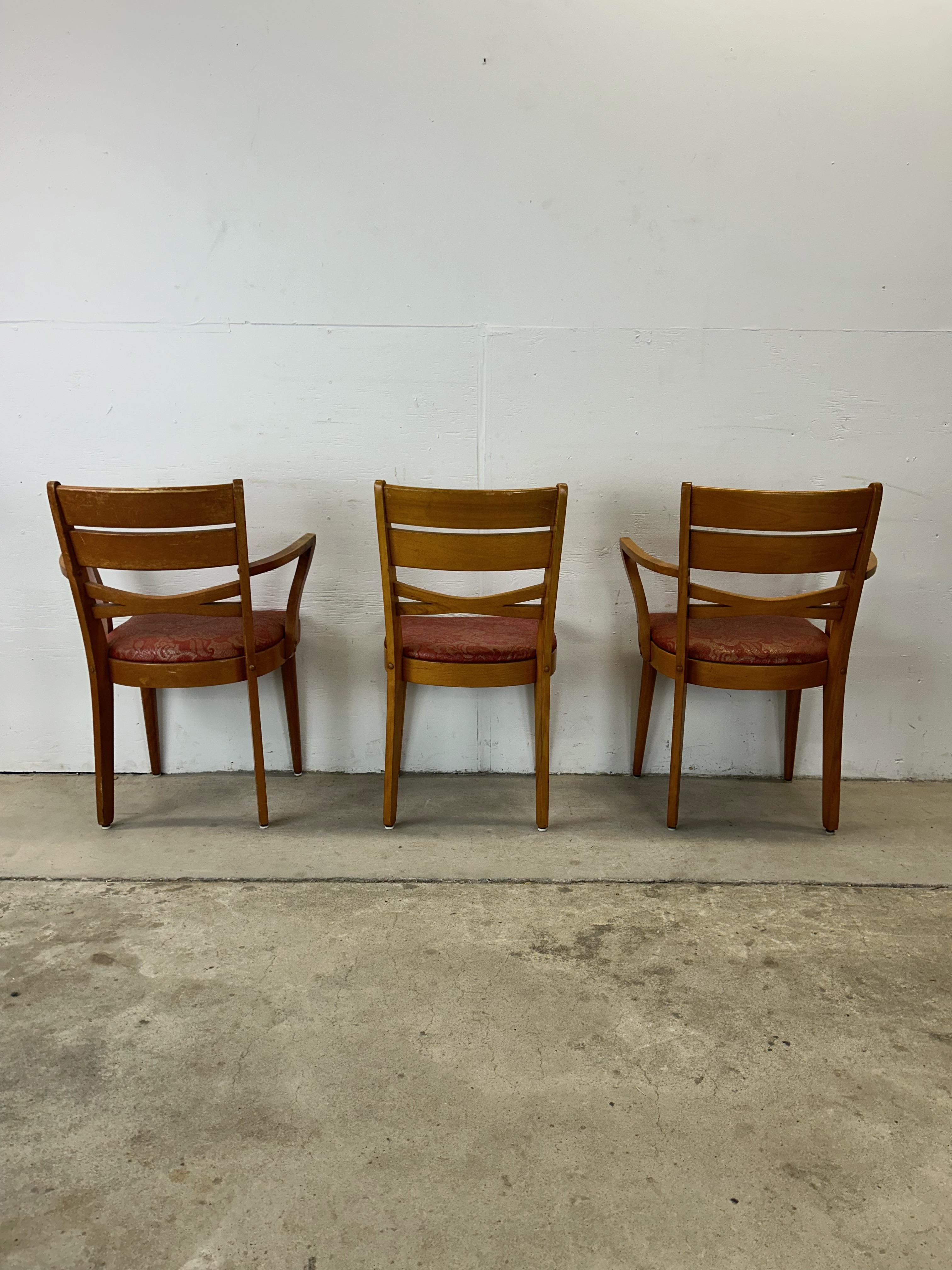 Mid Century Modern Set of 6 Maple Dining Chairs For Sale 10
