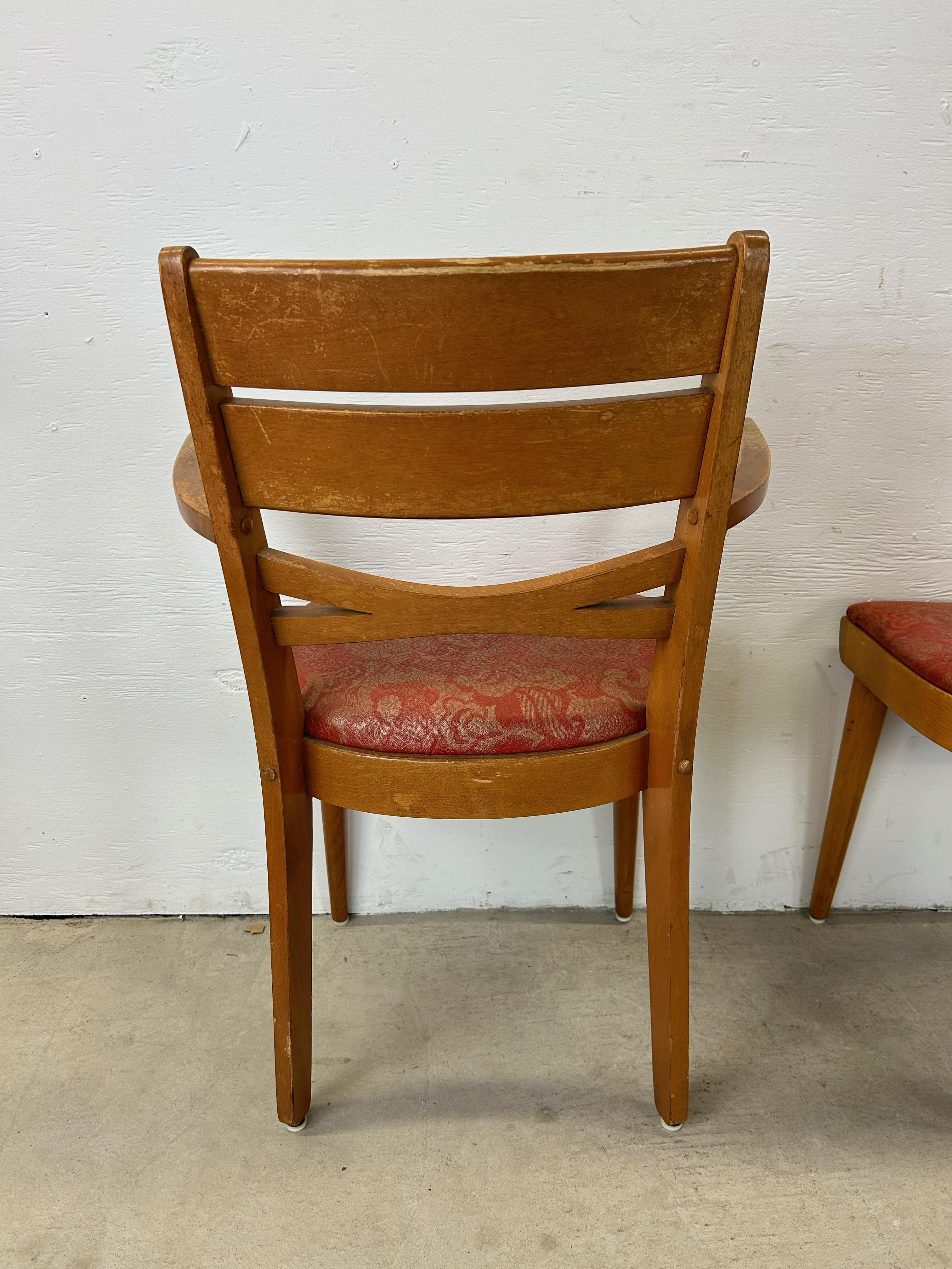 Mid Century Modern Set of 6 Maple Dining Chairs For Sale 11