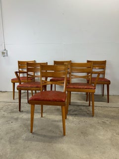 Mid Century Modern Set of 6 Maple Dining Chairs