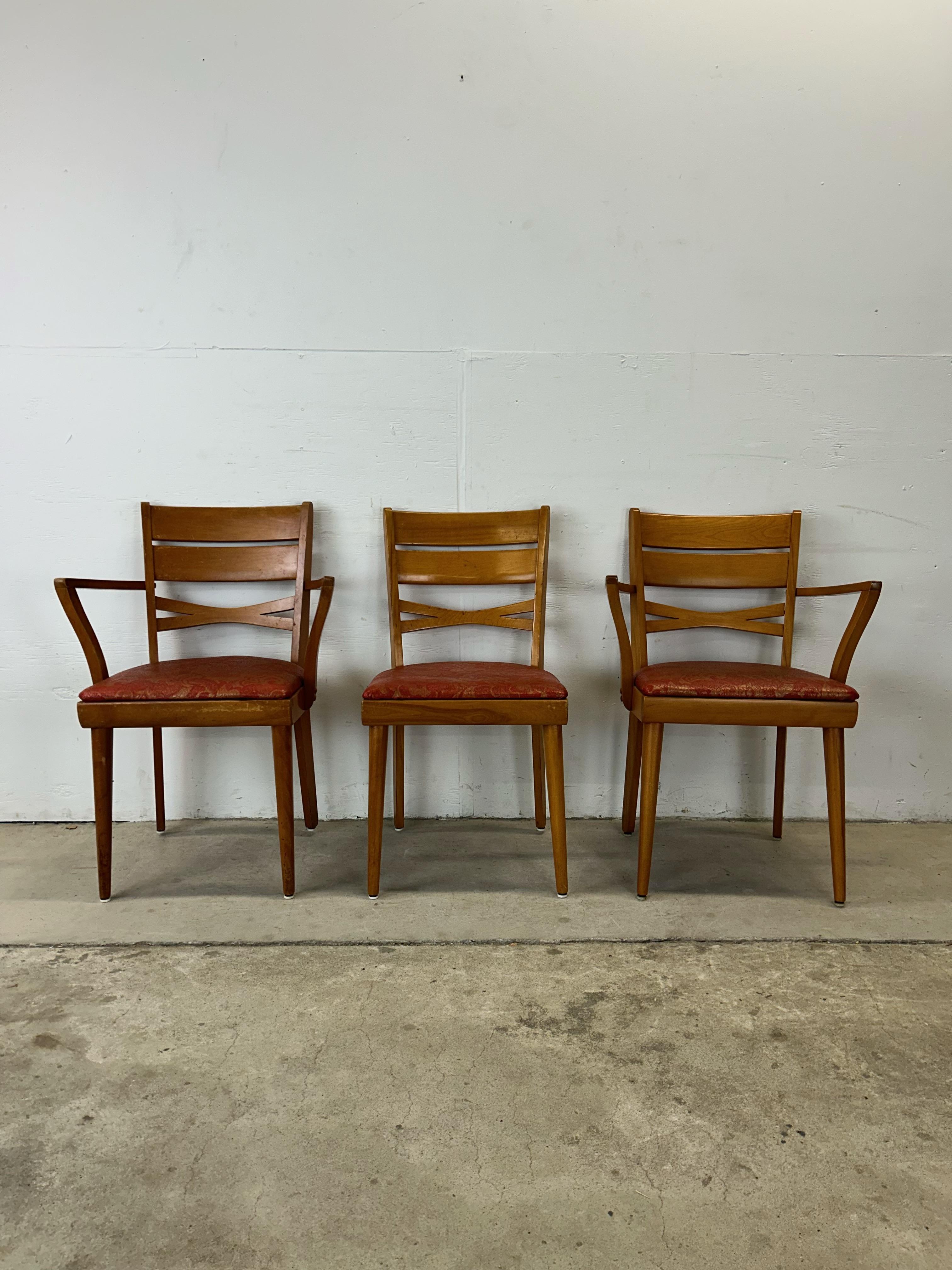 Mid Century Modern Set of 6 Maple Dining Chairs For Sale 13