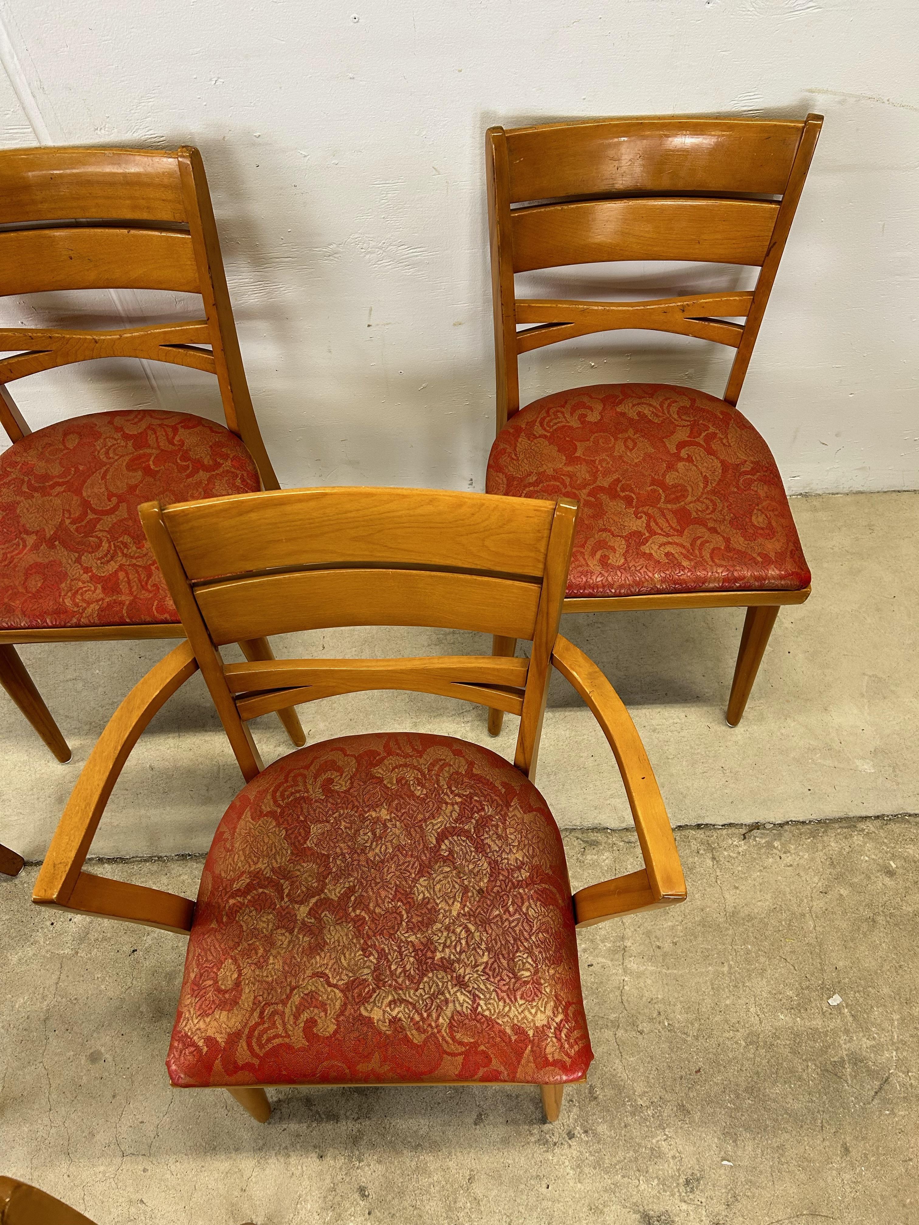 20th Century Mid Century Modern Set of 6 Maple Dining Chairs For Sale