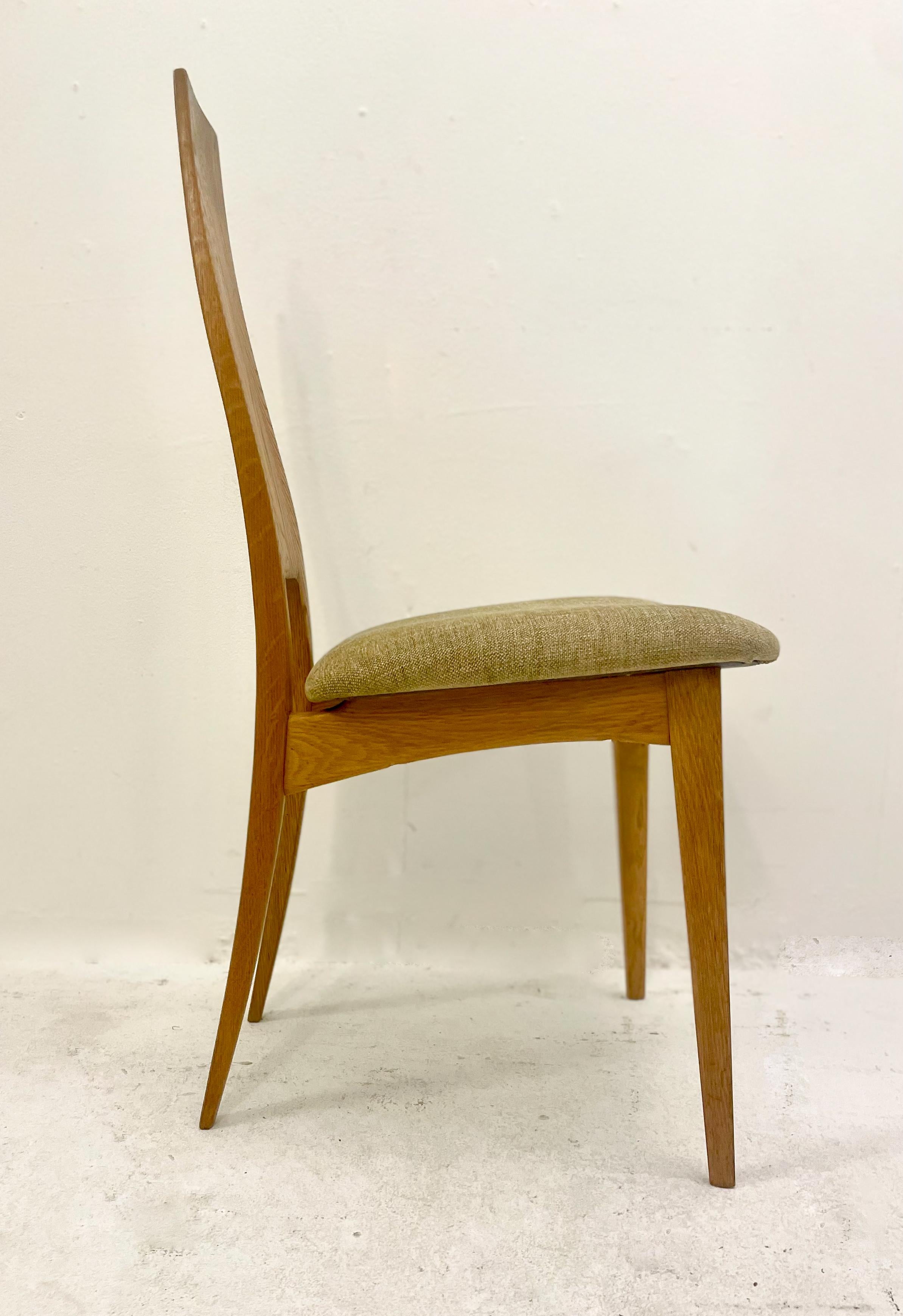 Late 20th Century Mid-Century Modern Set of 6 Oak Chairs, Germany, 1980s
