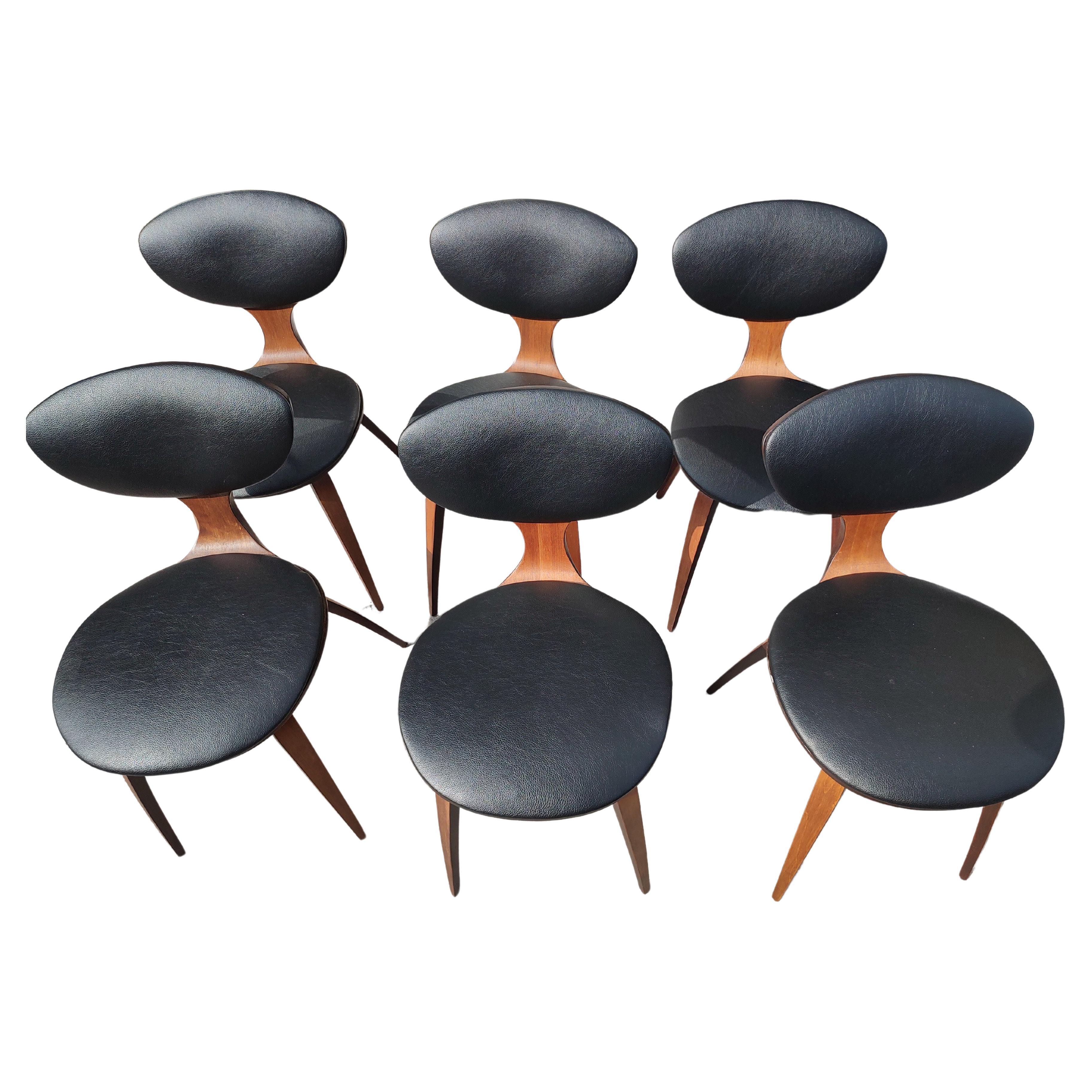 Materiale sintetico Set di 6 sedie da pranzo originali di Norman Cherner per Plycraft, in stile Mid Century Modern in vendita