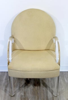 Mid-Century Modern Set of 6 Pace Waterfall Lucite Dining Armchairs, 1970s