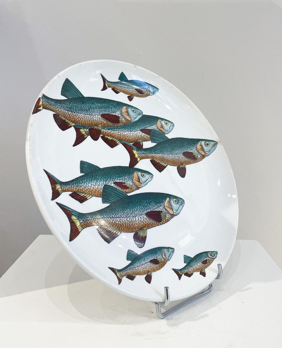 Mid-Century Modern Set of 6 Piero Fornasetti Fish Plates, Italy, 1955 In Good Condition For Sale In Brussels, BE