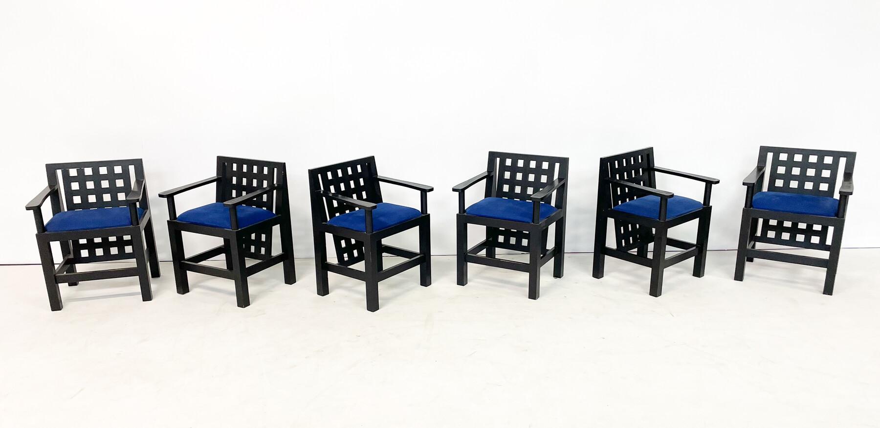 Mid-Century Modern set of 6 post modernist armchairs.
