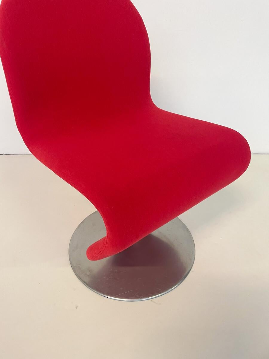 Mid-Century Modern Set of 6 Red System 123 Chairs by Verner Panton, 1973 For Sale 4