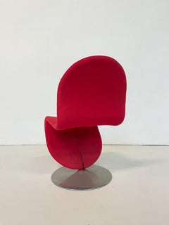 Mid-Century Modern Set of 6 Red System 123 Chairs by Verner Panton, 1973