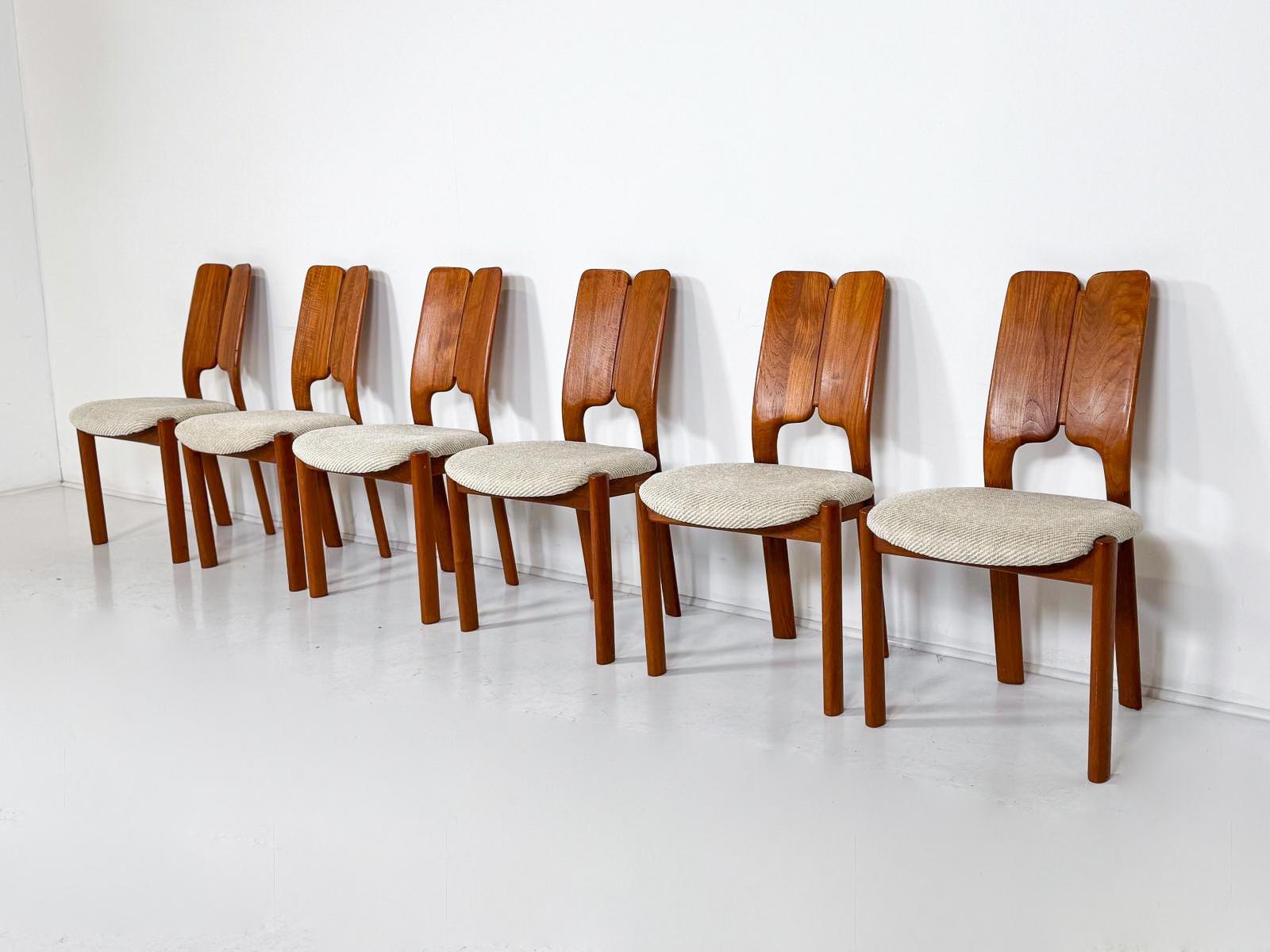 Set di 6 sedie scandinave di metà secolo, anni '60 in vendita 2