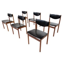 Retro Mid-Century Modern Set of 6 Scandinavian Chairs, 1960s