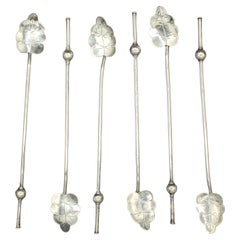 Mid-Century Modern Set of 6 Sterling Silver Probably Mexican Sipping Spoons