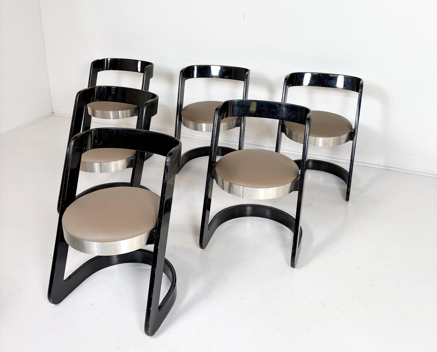 italien Ensemble de 6 chaises Willy Rizzo pour Mario Sabot, Italie, 1970 en vente