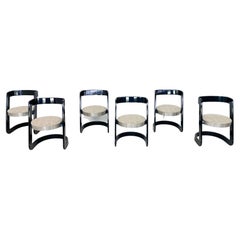 Mid-Century Modern Set of 6 Willy Rizzo Chairs for Mario Sabot, Italy, 1970s