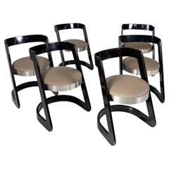 Mid-Century Modern, set of 6 Willy Rizzo chairs for Mario Sabot, Italy, 1970s