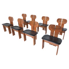 Mid-Century Modern Set of 8 Africa Chairs by Afra & Tobia Scarpa for Maxalto 