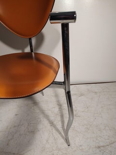 Ensemble de 8 chaises de salle à manger en cuir Arrben Marilyn Stiletto, de style moderne du milieu du siècle, Italie