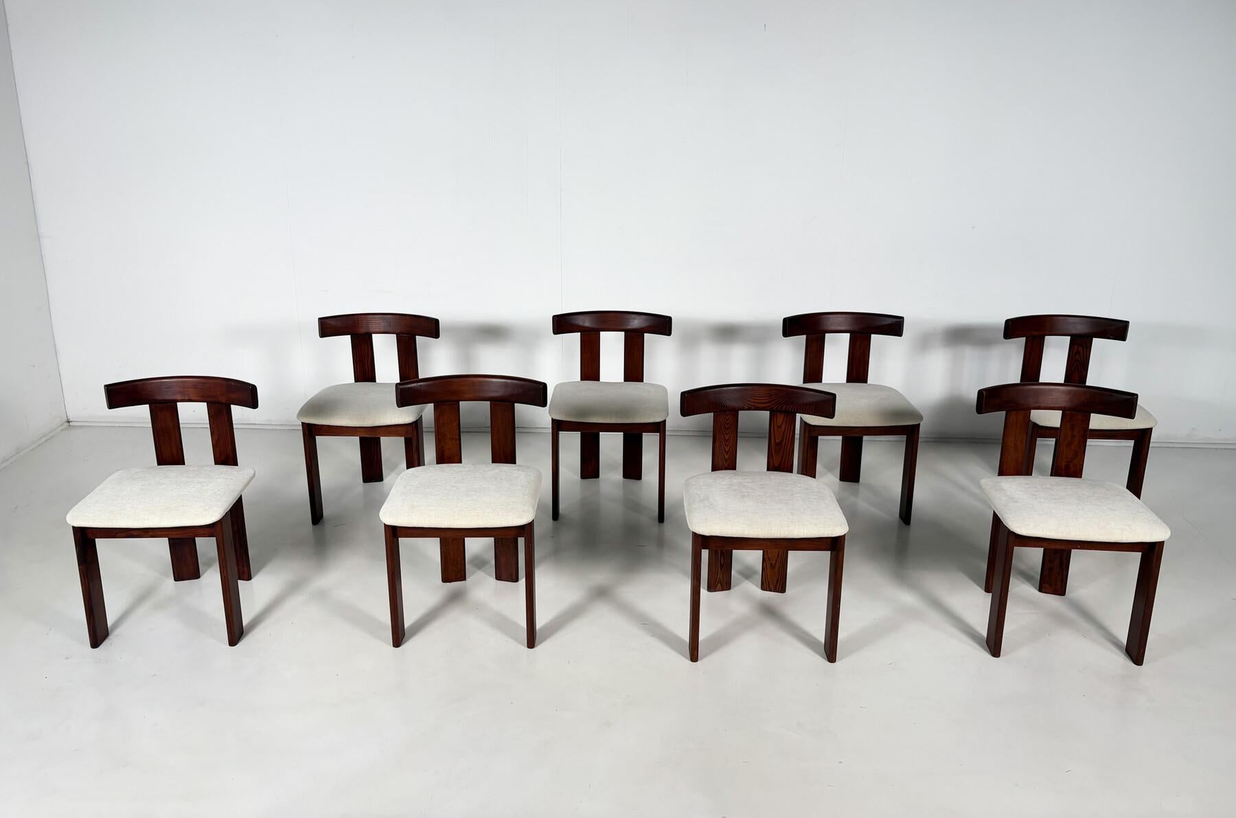 Mid-Century Modern Set of 8 Chairs by Luigi Vaghi, 1960s im Zustand „Gut“ im Angebot in Brussels, BE