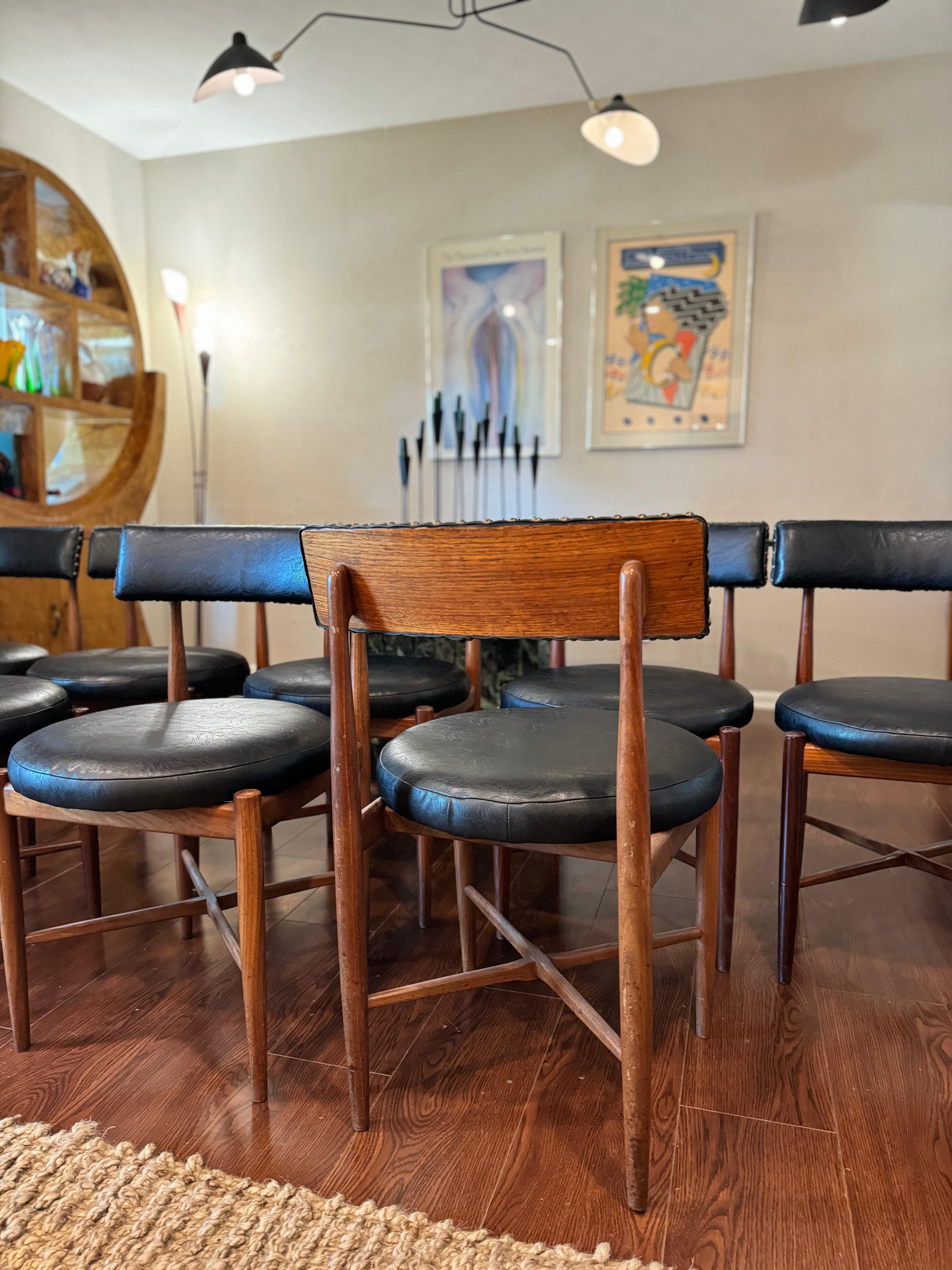 mid century modern set of 8 dining chairs by Victor Bramwell Wilkins for G plan For Sale 6